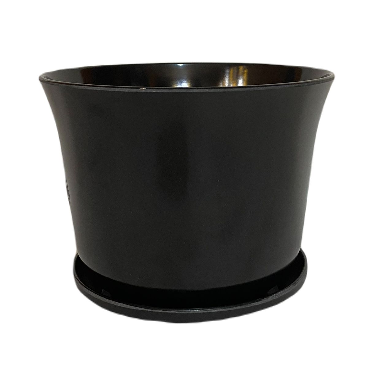 DECOGREEN - MACETERO BIODEGRADABLE CURVO NEGRO CON PLATO