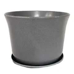 DECOGREEN - MACETERO BIODEGRADABLE CURVO GRIS CON PLATO