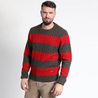 SWEATER MANGA LARGA RAYAS CUELLO REDONDO