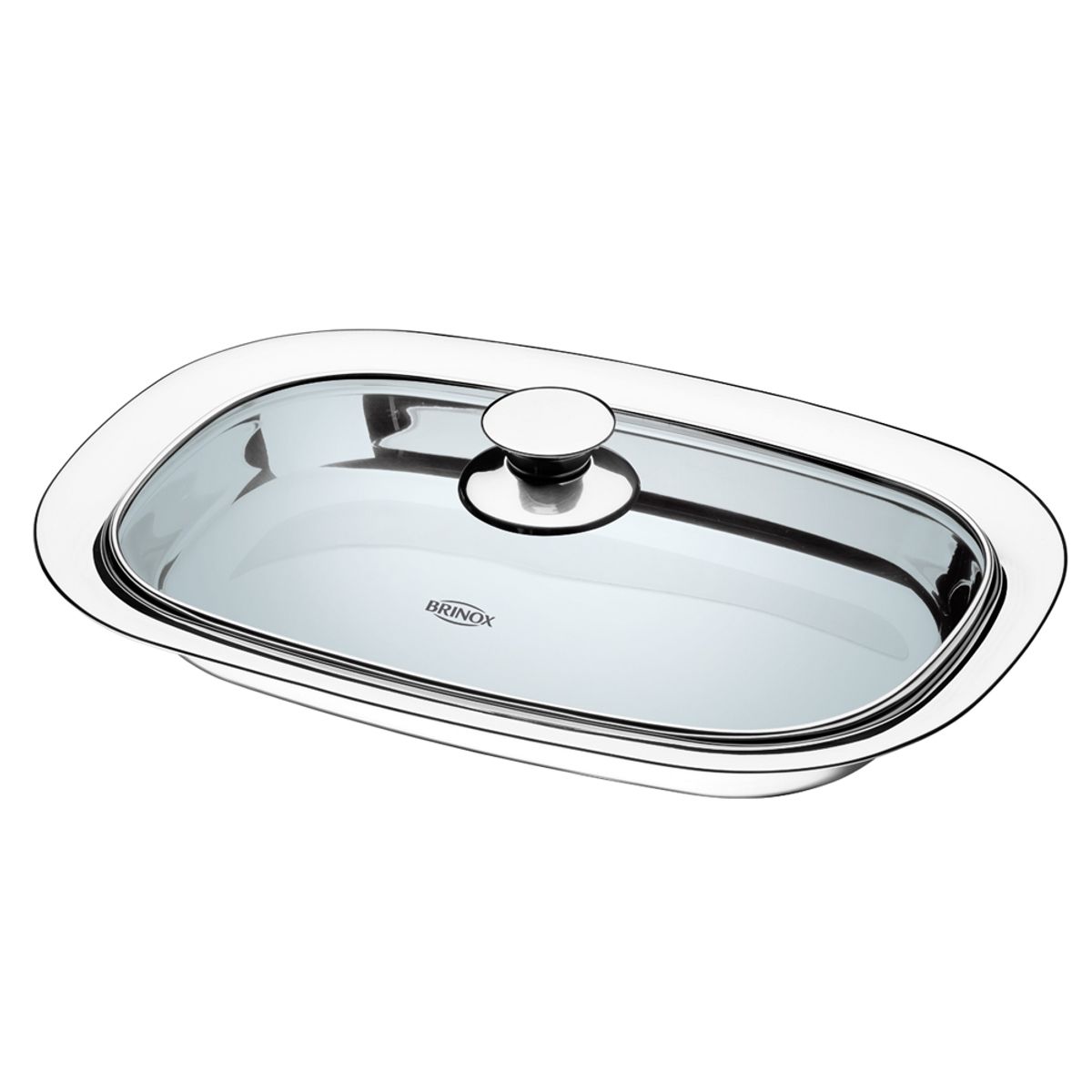 BRINOX - FUENTE CON TAPA DE VIDRIO BRINOX LINEA LYON EN ACERO INOXIDABLE