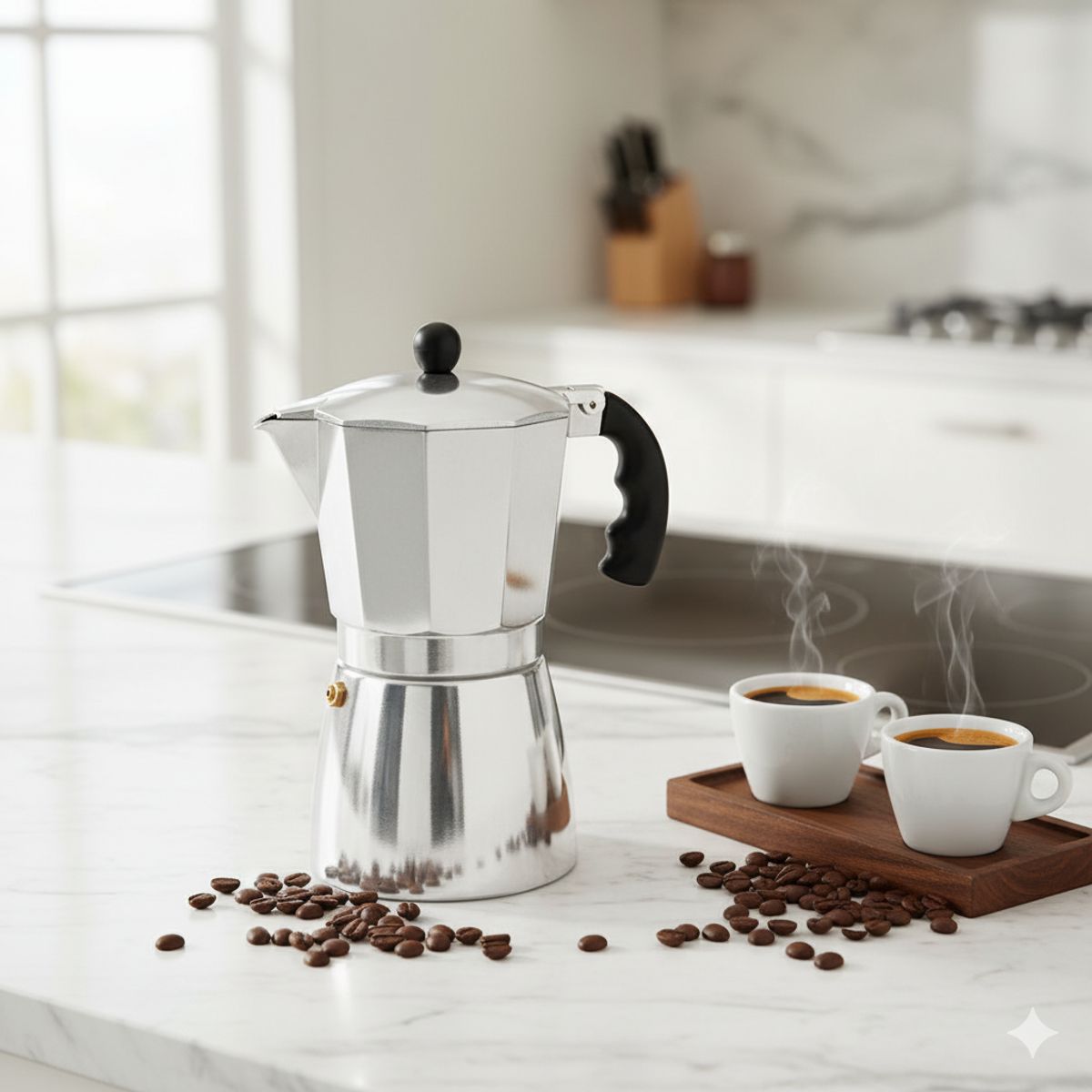 FANTUZZI - Cafetera Express Aluminio 12 Tazas Luna Fantuzzi