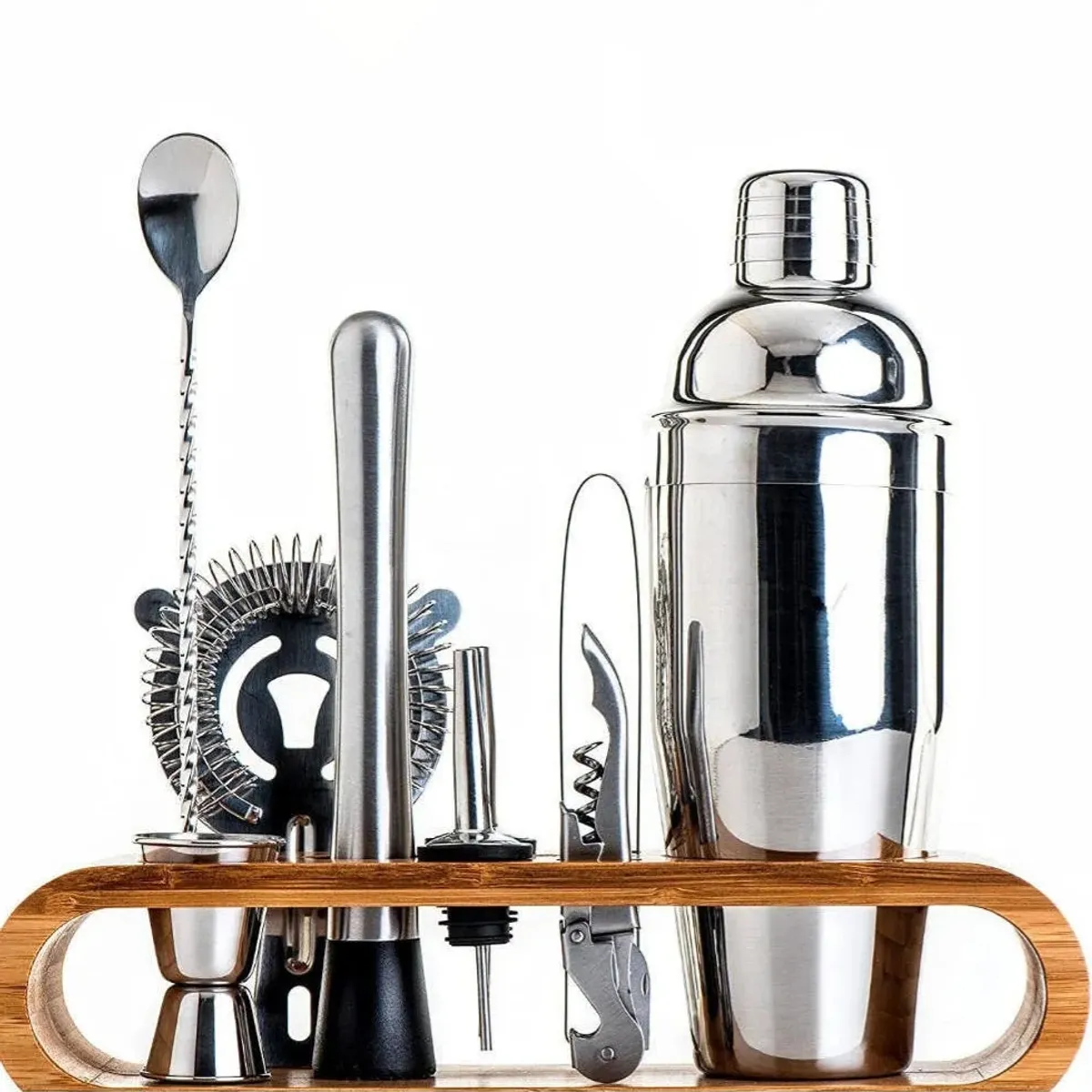 GENERICO - Set Bartender Sacacorchos Destapador Coctelera10piezas 750ml