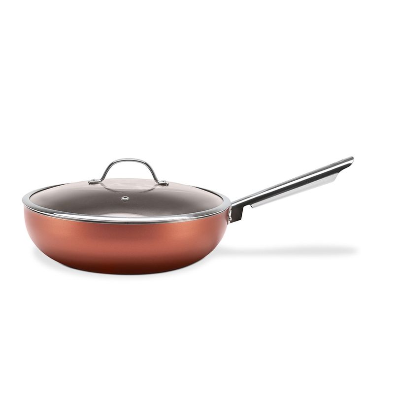 BRINOX - WOK  EN ALUMINIO CON TAPA BRINOX  LINEA CURRY  Ø28CM 3,55L