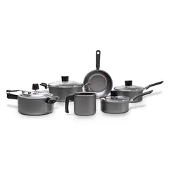 BRINOX - Batería Cocina 10 Piezas GARLIC 1.2mm Grafito