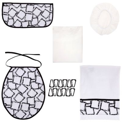 Imagen 2 del producto Cortina y Set Baño 7 piezas cadenas negras