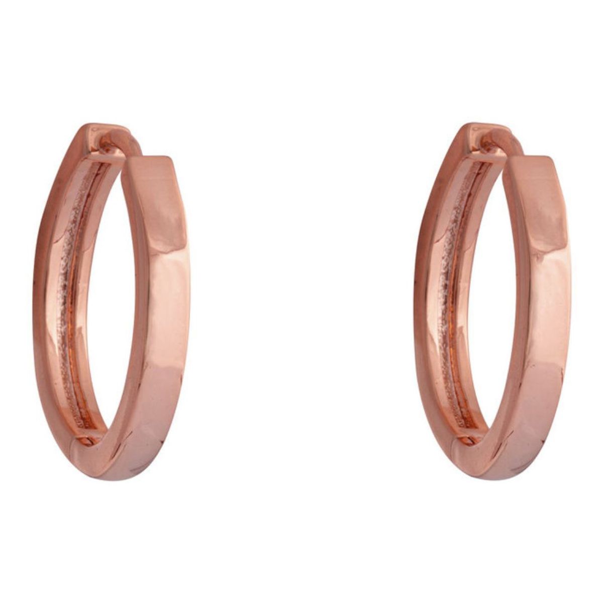 BOAZ JOYAS - Aros Mujer Argollas Lisas 25mm Bañadas en Oro Rosado Boaz Joyas