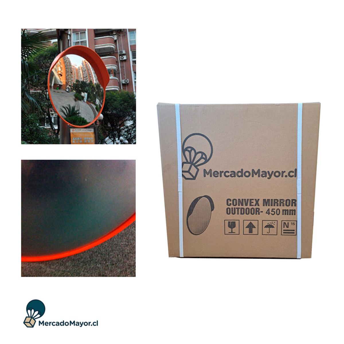 GENERICO - Espejo Panorámico Uso Exterior e Interior 80 cm