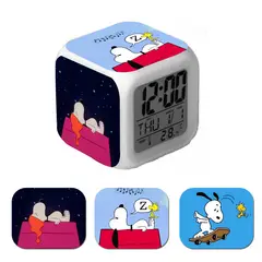 GENERICO - Reloj Cubo Led Snoopy Despertador