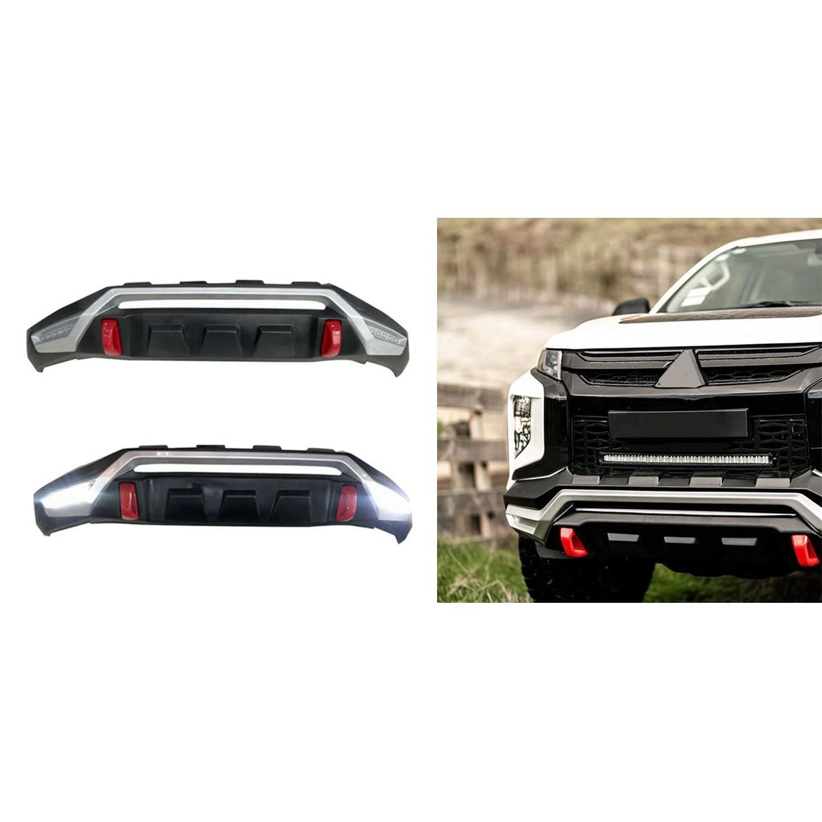 MITSUBISHI - Bumper Defensa Delantera Led Mitsubishi L200 2019-2023
