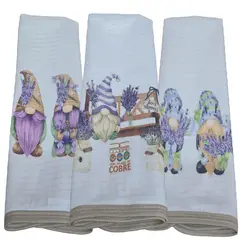 DCOBRE - PAÑO DE LOZA ABSORBENTE 3 UNIDADES MODELO DUENDES LAVANDA EN COBRE
