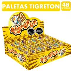 ARCOR - Tigreton Paletas De Chocolate Plátano (Caja Con 48 Unidades)