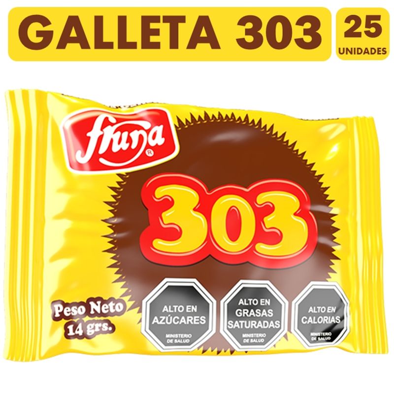 GENERICO - Galleta 303 - Envase Individual - Fruna (Bolsa Con 25 Un)