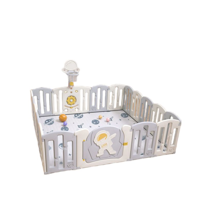 BABYLUNA - Corral de juego para bebés Gris SpaceMan 18 piezas.