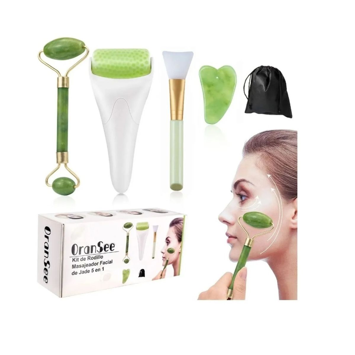 GENERICO - Jade Rodillo Masaje Facial Rodillo Antienvejecimiento Traje