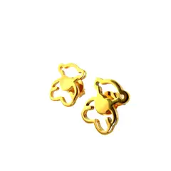 LUXURYJOYAS - Aros Exclusivos Oso Corazón Baño De Oro 18kt Osito Corazón