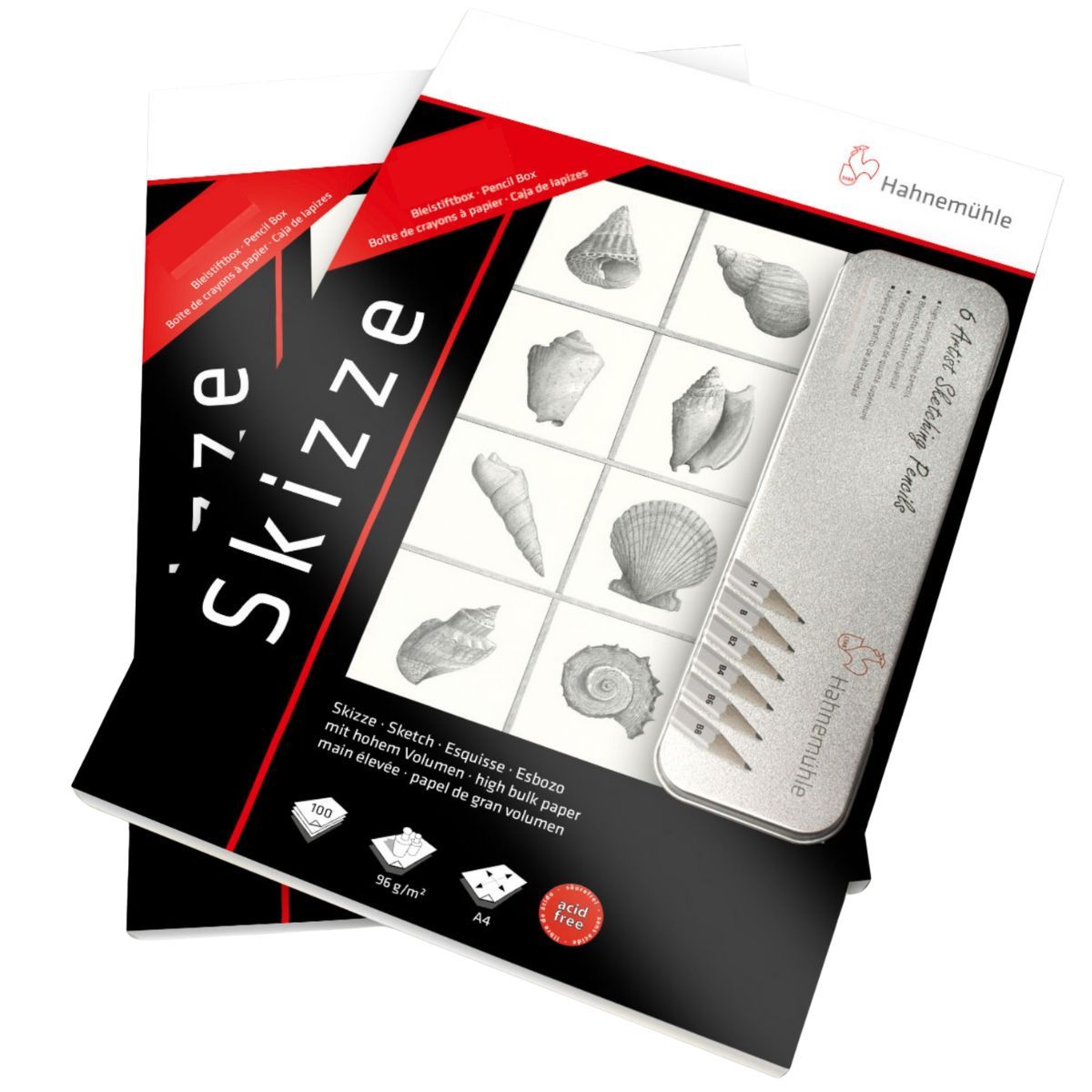 HAHNEMUHLE - 2 Block de Dibujo Hahnemuhle con Set de Grafito de Regalos