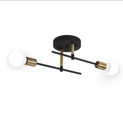 PUREPOWER - Lámpara De Techo LED Para Sala De Estar Nórdica -Negro Y Dorado.