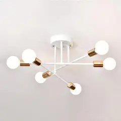 PUREPOWER - Lámparas De Techo Modernas Lámparas De Techo Led De Salón-Blanco y Oro
