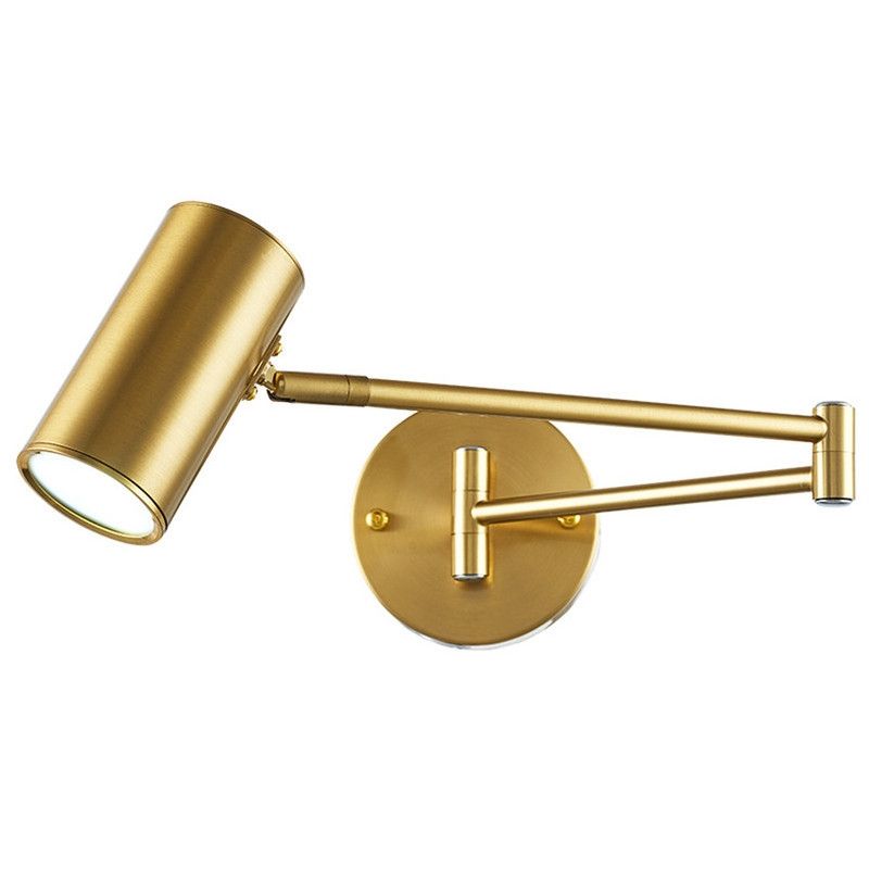 PUREPOWER - Lámpara de pared de iluminación de dormitorio plegable giratoria Oro