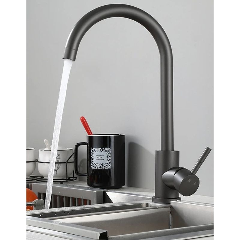 MODERN SPACE - Llave Monomando Para Lavaplatos Gris Mate