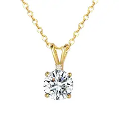LUXURYJOYAS - Collar Oro 18k Moissanita 8mm Y Diamante de laboratorio 2mm