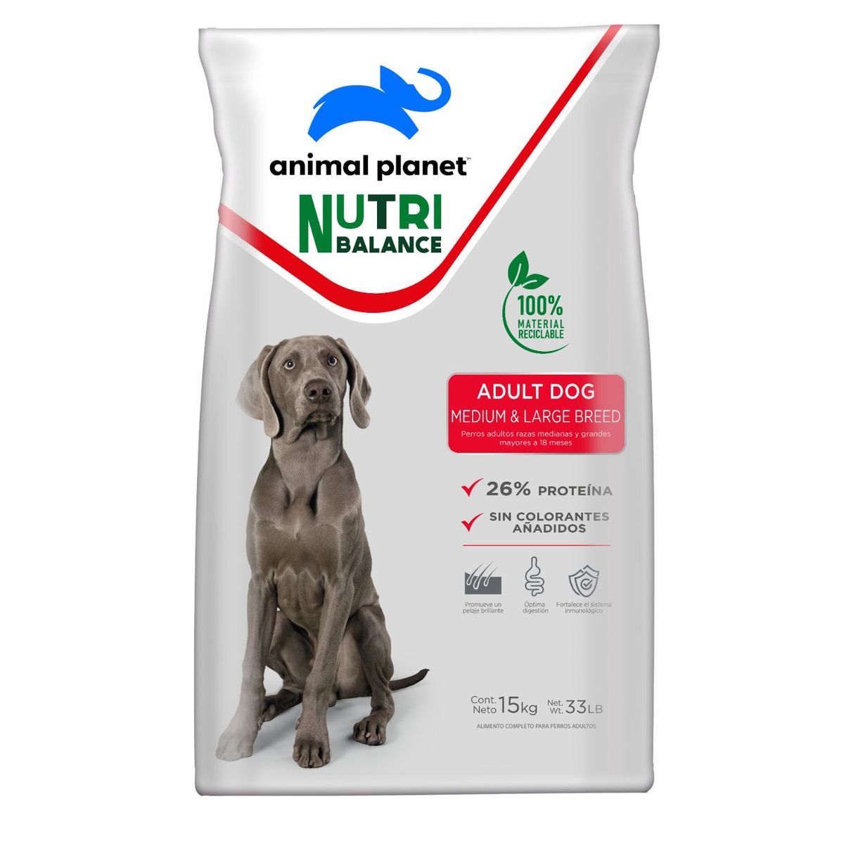 ANIMAL PLANET - Animal Planet Alimento Perro Adulto Raza Med/Grande 15 Kg