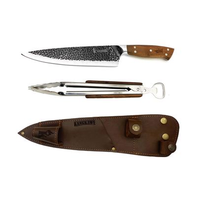 Imagen 2 del producto CUCHILLO CURACAVI + TENAZA CON FUNDA DE CUERO CAFÉ