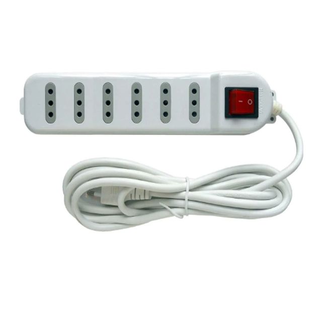 MACROTEL - ALARGADOR 6 TOMAS 3 METROS. SWITCH ON/OF. BLANCO