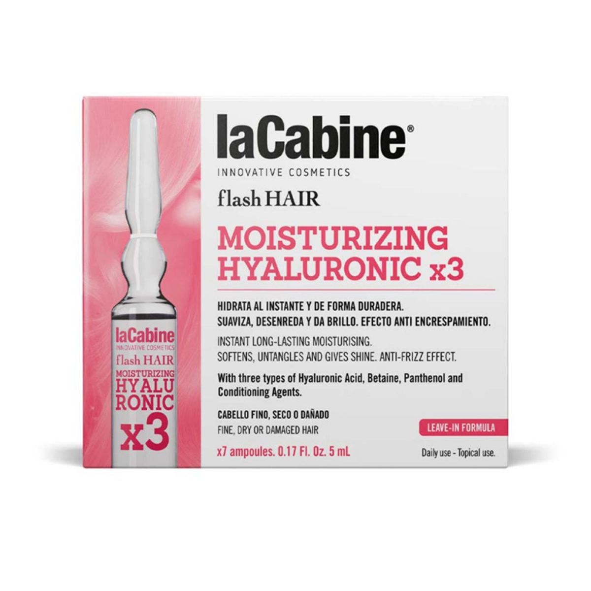 LA CABINE - Ampollas Flash Hair Hidratación Hialurónico 7 x 5ml
