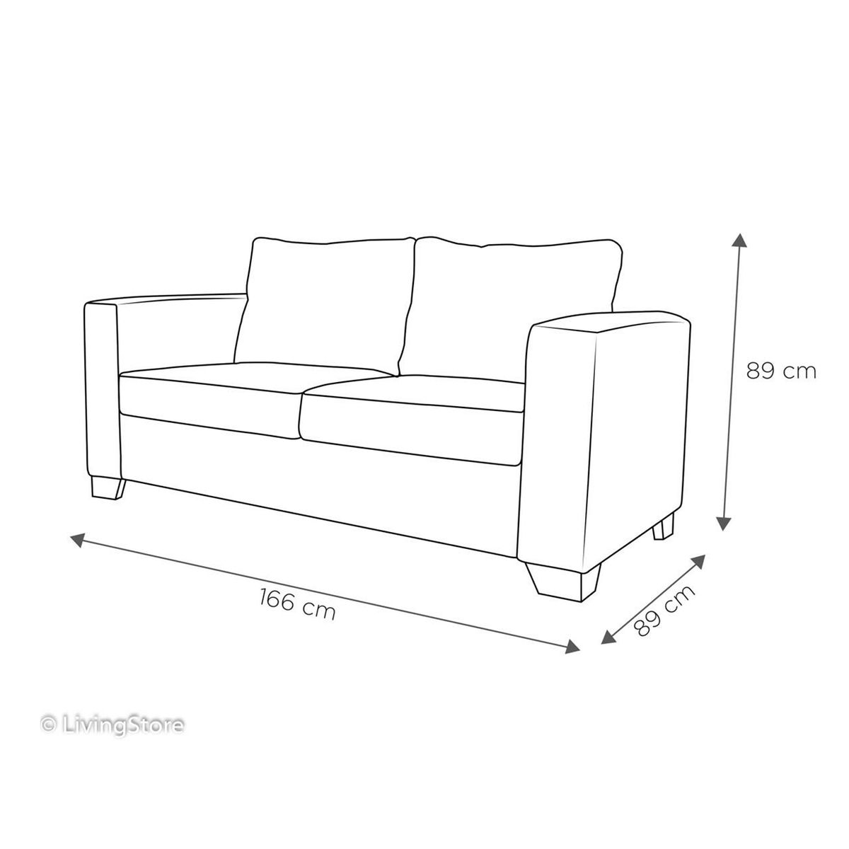 LIVING STORE - Sofá 2 Cuerpos Chelsea SD 166 cm Rojo