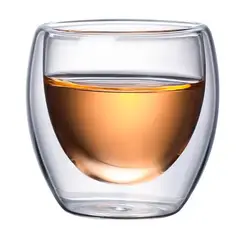 GENERICO - Vaso Cristal Doble Pared Termico 250 Ml Set X 6