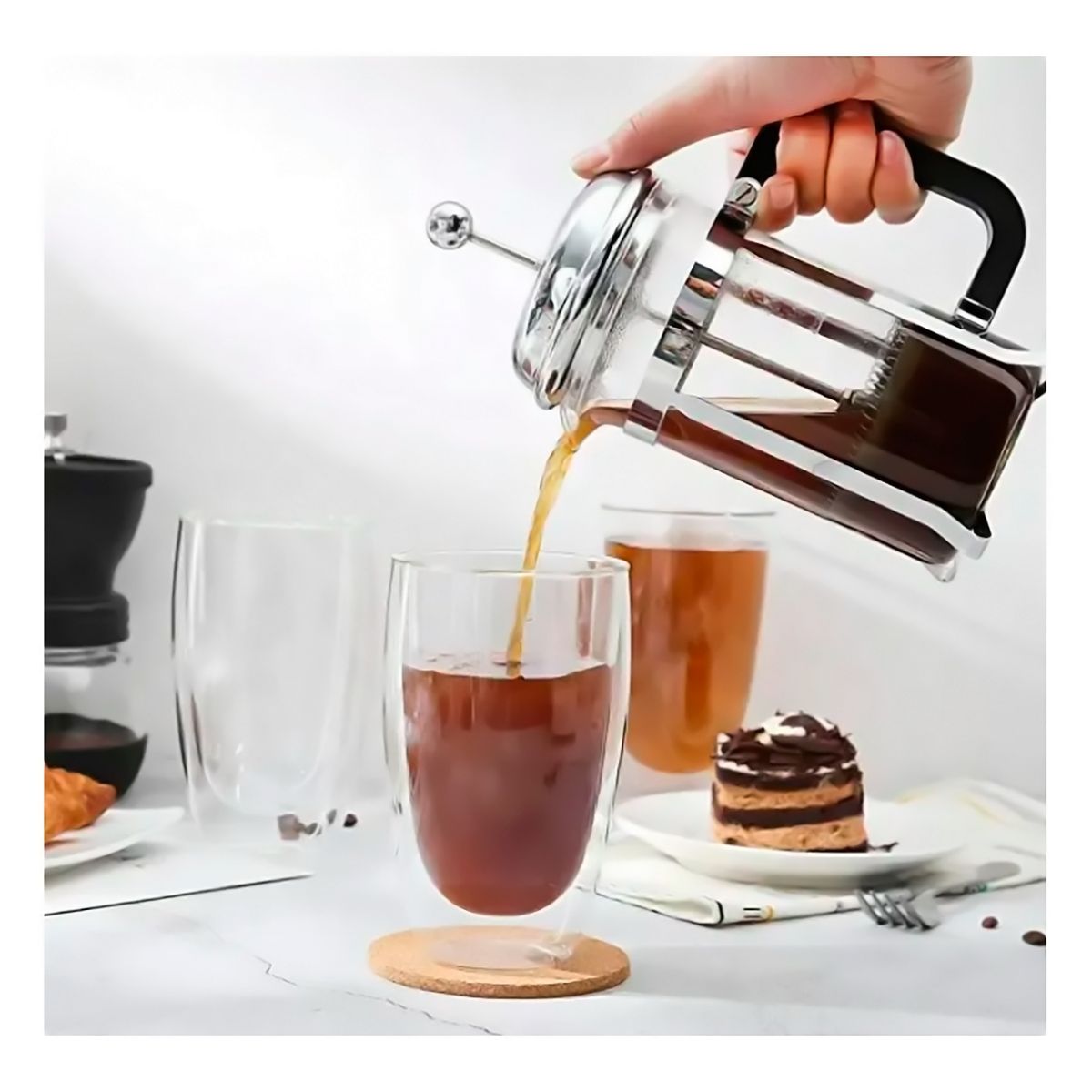 GENERICO - Vaso Cristal Doble Pared Termico 350 Ml Set X 6
