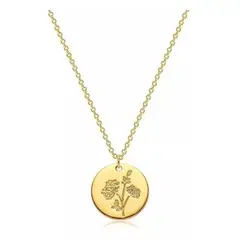 LUXURYJOYAS - Collar Real 18 K Bañado Joyería De Oro Flor de Nacimiento