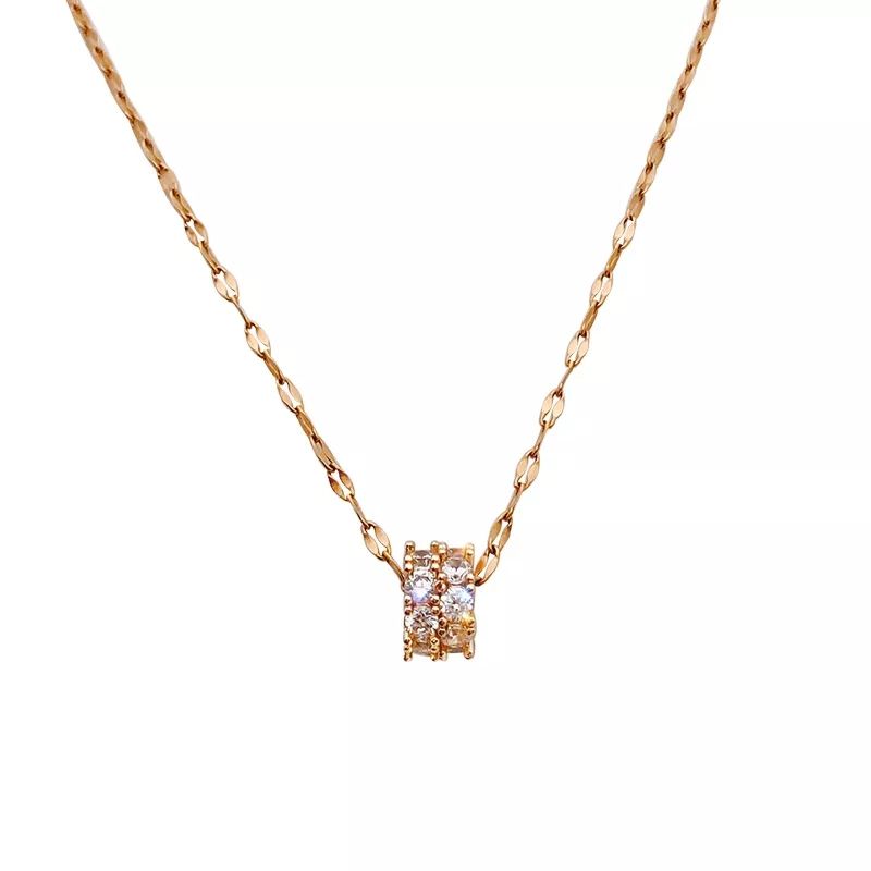 LUXURYJOYAS - Collar Con Colgante Rueda Con Diamantes Oro Rosa 18kt bañado
