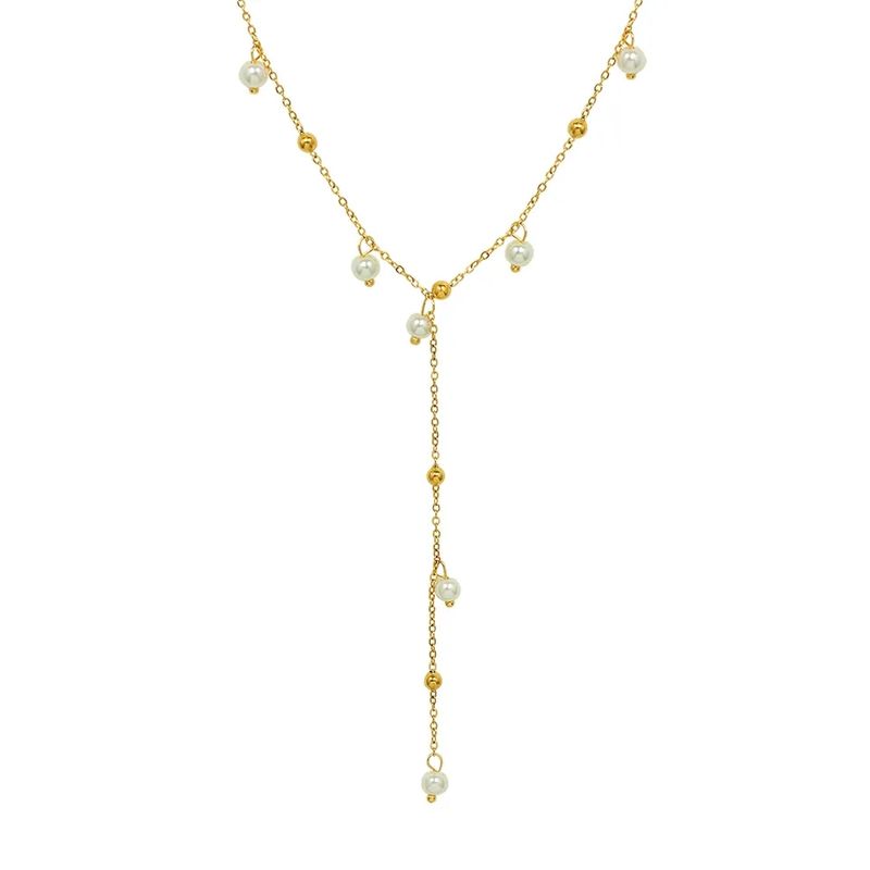 LUXURYJOYAS - Collar Perlas Colgante Oro 18kt Exclusivo bañado Juvenil Mujer