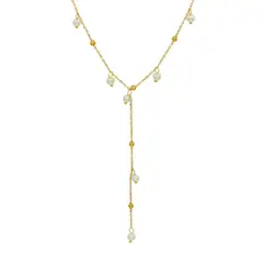 LUXURYJOYAS - Collar Perlas Colgante Oro 18kt Exclusivo bañado Juvenil Mujer