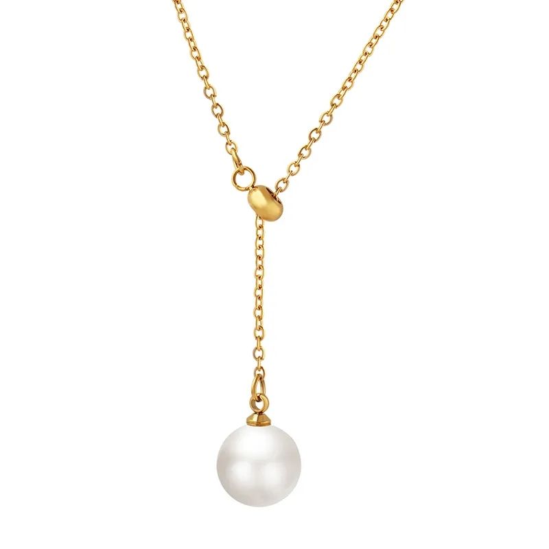 LUXURYJOYAS - Collar Perla Cultivada Oro 18kt Ajustable