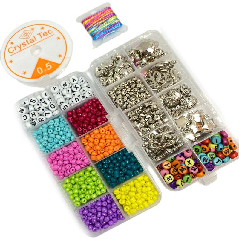 GENERICO - KIT DE BISUTERÍA PARA CREAR COLLARES Y PULSERAS