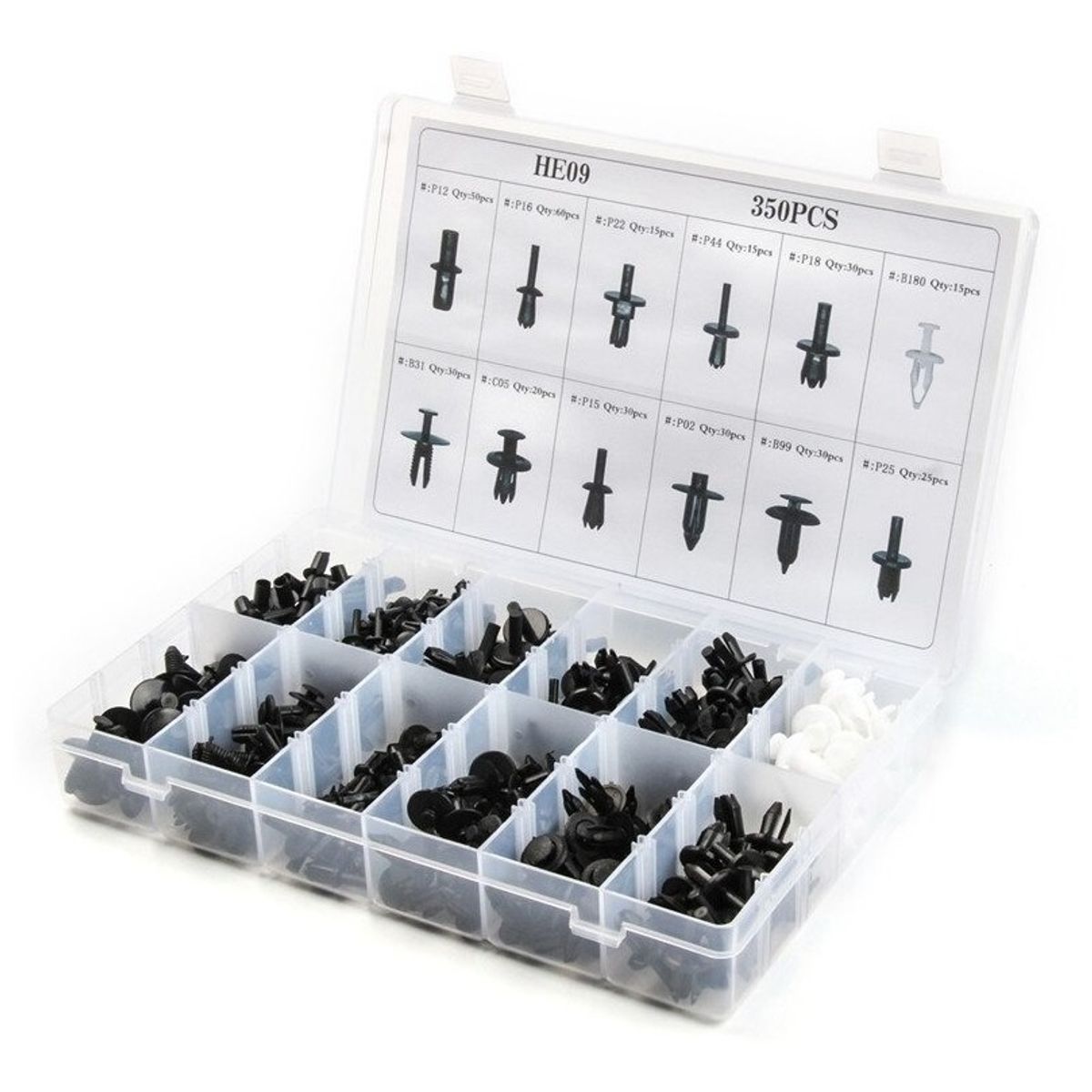 GENERICO - Set Clip Auto Broche Remache De Plastico 350 unidades