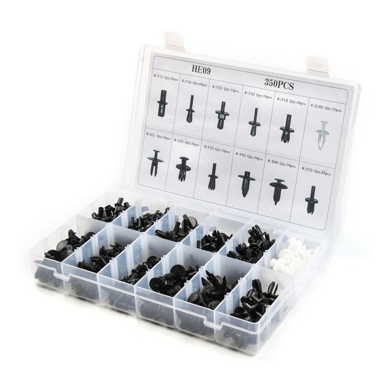 GENERICO - Set Clip Auto Broche Remache De Plastico 350 unidades