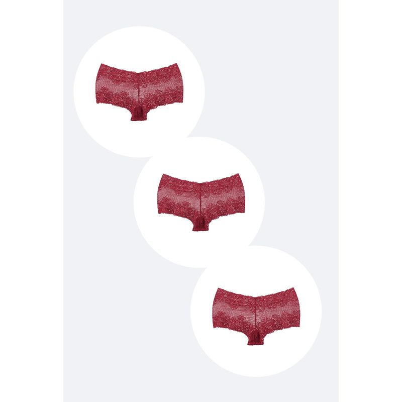 2RIOS - Pack x3 Pantaletas Encaje Rojo 2Rios 2RIOS