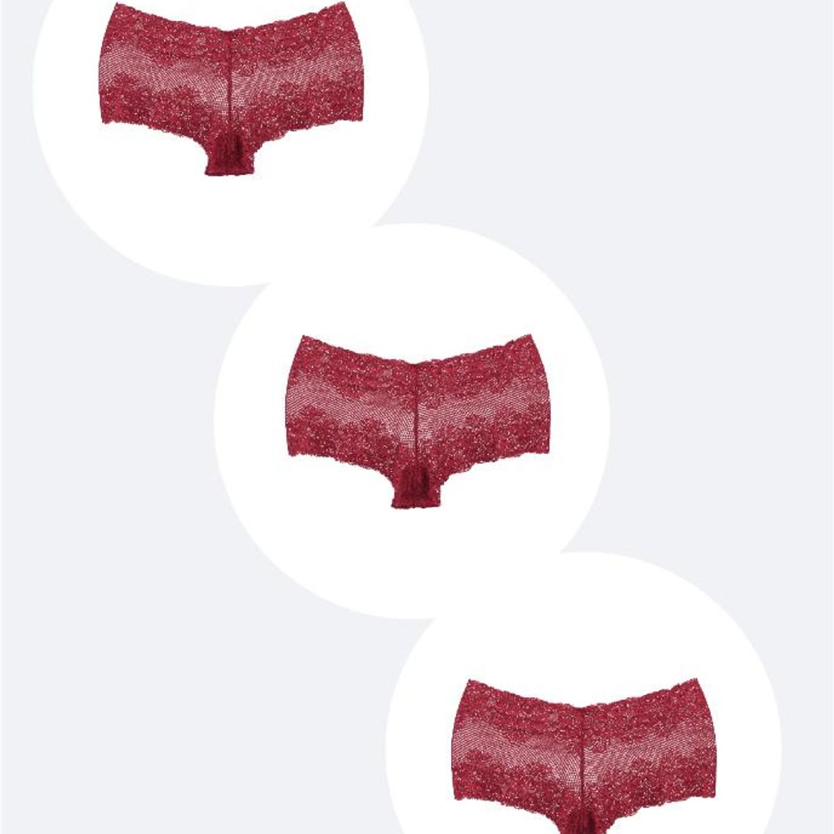2RIOS - Pack x3 Pantaletas Encaje Rojo 2Rios 2RIOS