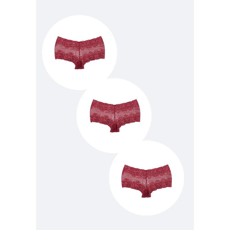 2RIOS - Pack x3 Pantaletas Encaje Rojo 2Rios 2RIOS