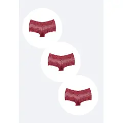 2RIOS - Pack x3 Pantaletas Encaje Rojo