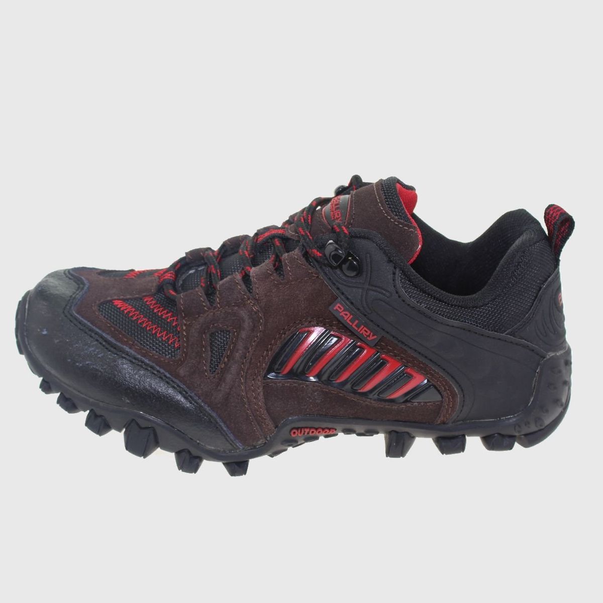 VIA FRANCA - Zapatilla Outdoor Para Niño Color Chocolate/Rojo