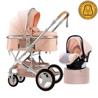Coche Travel System Con Accesorios Rosado