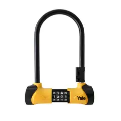 YALE - Candado Bicicleta U-Lock 24cm Combinación Negro