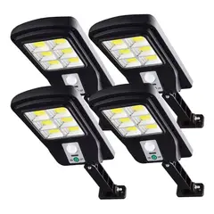 MOVILLANO - Pack 4 Foco Solar Led Exterior Con Sensor De Movimiento Ip65