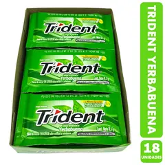 TRIDENT - Verde Yerbabuena - Chicles Sin Azúcar Caja Con 18U