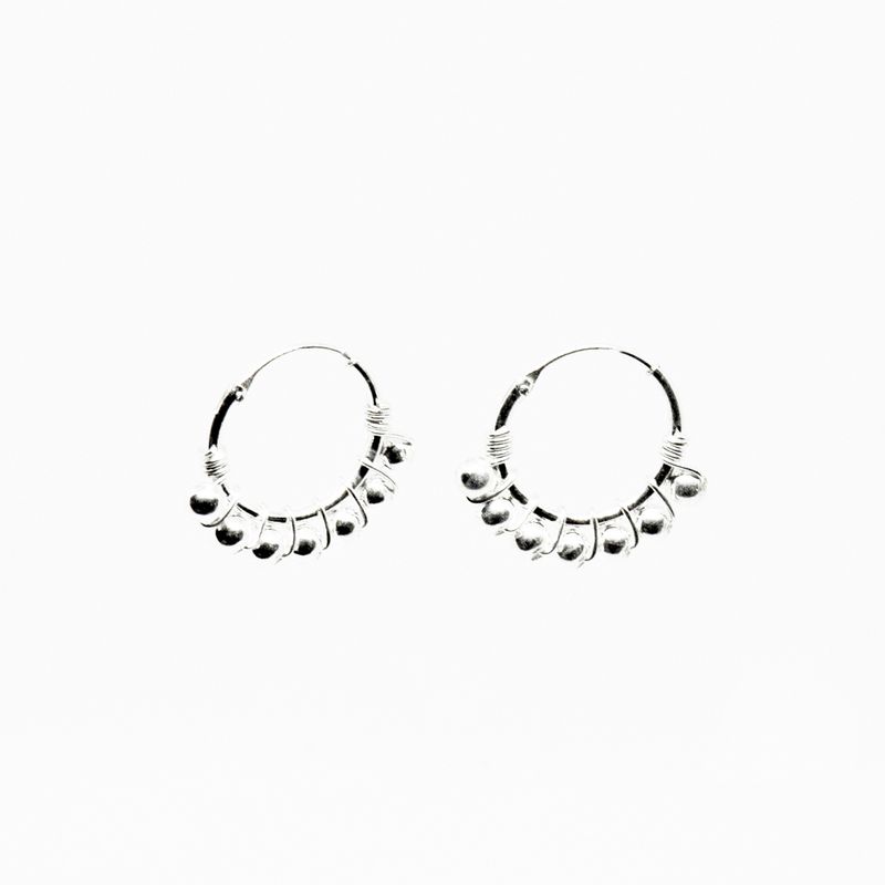 GENERICO - Aros Mujer Argolla 14 mm 1 mm pelotitas
